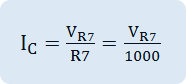 I  _{C} = {V  _{R7}} over {R7} = {V  _{R7}} over {1000}