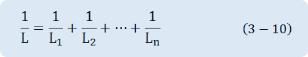 1/L=1/L_1 +1/L_2 +⋯+1/L_n  