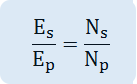 E_s/E_p =N_s/N_p 