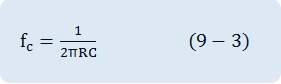 f_c=1/2πRC
